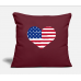 American Flag 4Th Of July Heart Burgundy Pillow